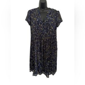 MSK Short Sleeve Floral A-Line Dress Size 10